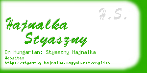 hajnalka styaszny business card